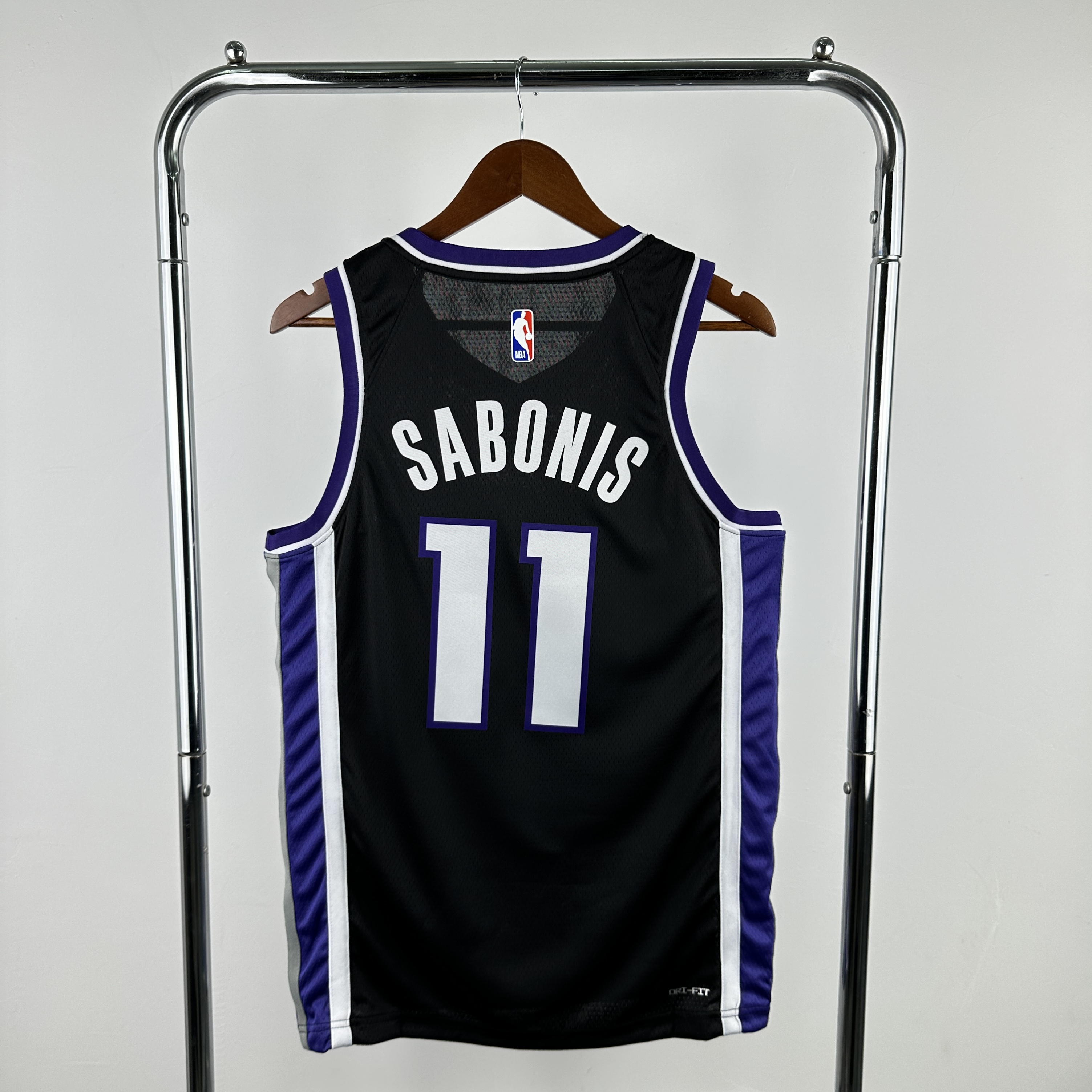 Men Sacramento Kings 11 Sabonis Black Season Nike 2024 NBA Jersey